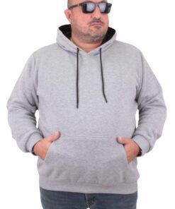 голема кенгур дуксерка сива мелнаж 3xl 4xl 5xl 6xl 7xl 8xl 9xl 10xl предна страна