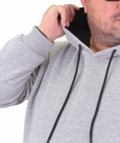 голема кенгур дуксерка сива мелнаж 3xl 4xl 5xl 6xl 7xl 8xl 9xl 10xl зголемено околу врат