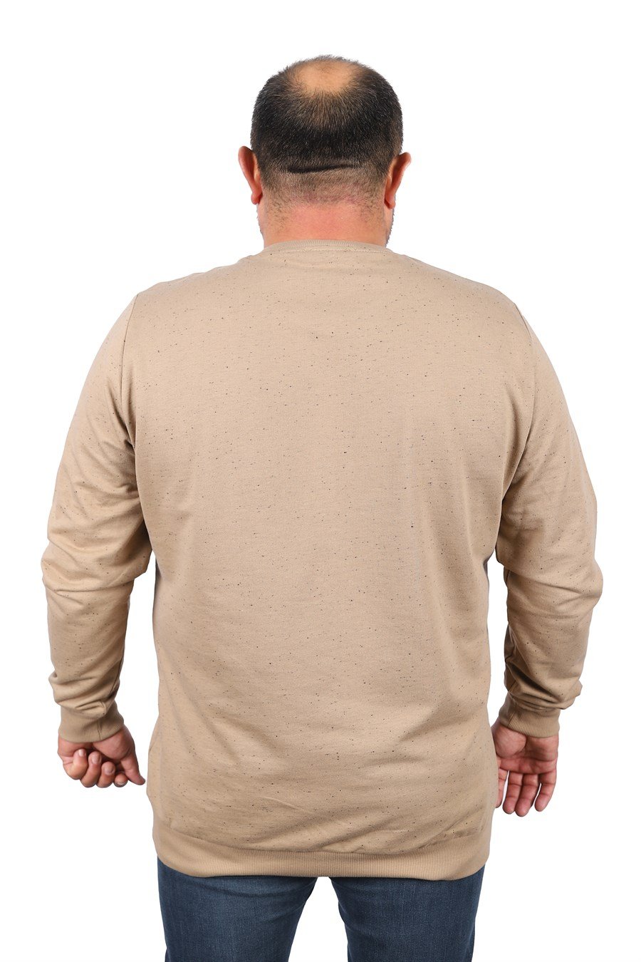 голема блуза со кружна јака крем боја 3xl 4xl 5xl 6xl 7xl 8xl 9xl задна страна