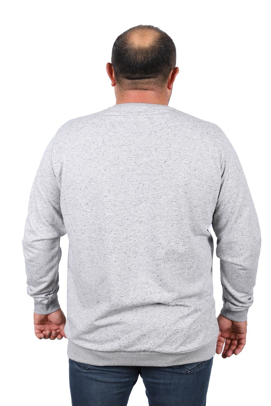 голема блуза со кружна јака сива боја 3xl 4xl 5xl 6xl 7xl 8xl 9xl задна страна