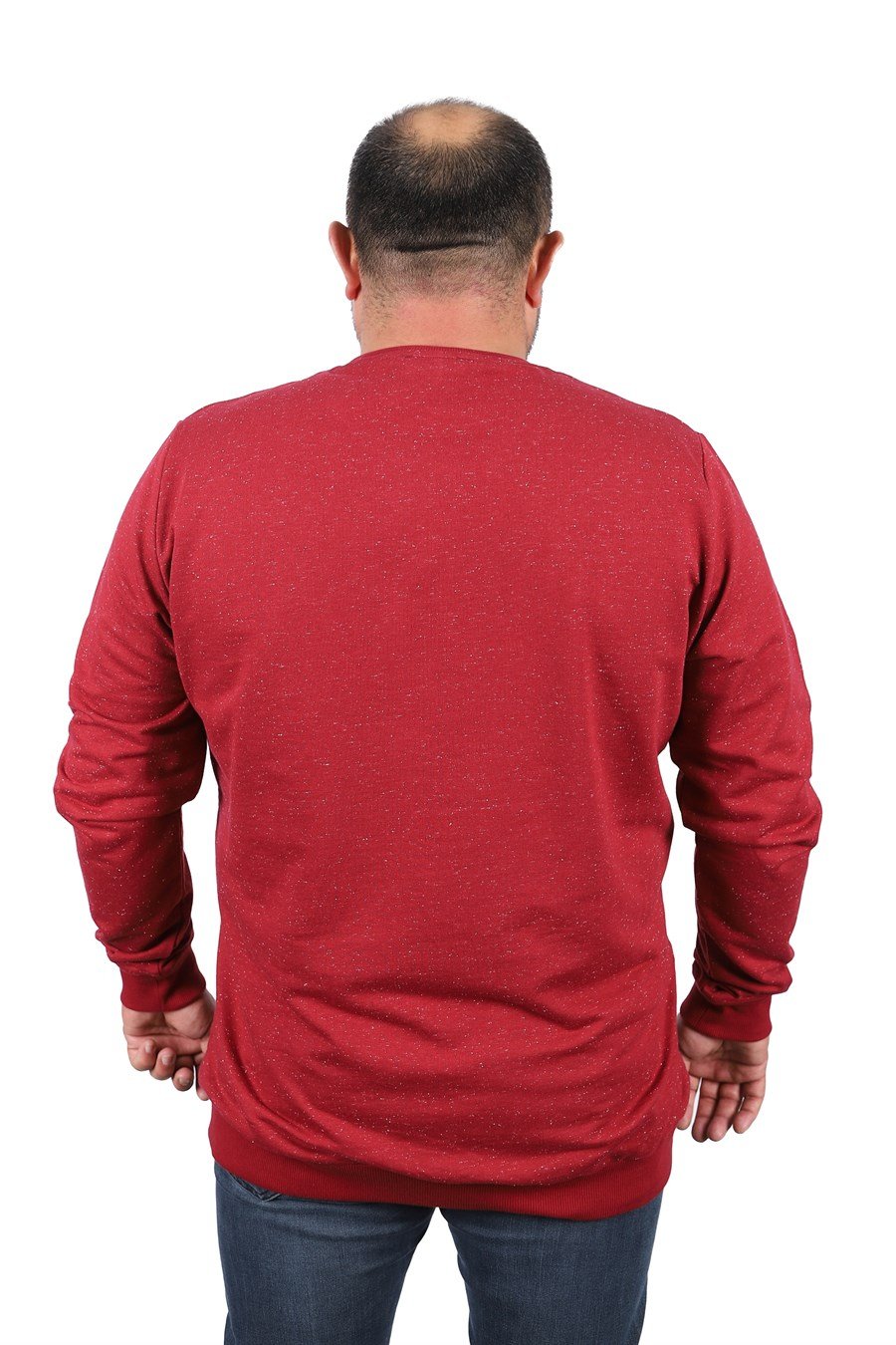 голема блуза со кружна јака црвена (бордо) боја 3xl 4xl 5xl 6xl 7xl 8xl 9xl задна страна