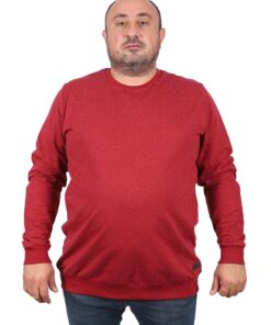 голема блуза со кружна јака цревна (бордо) боја 3xl 4xl 5xl 6xl 7xl 8xl 9xl предна страна