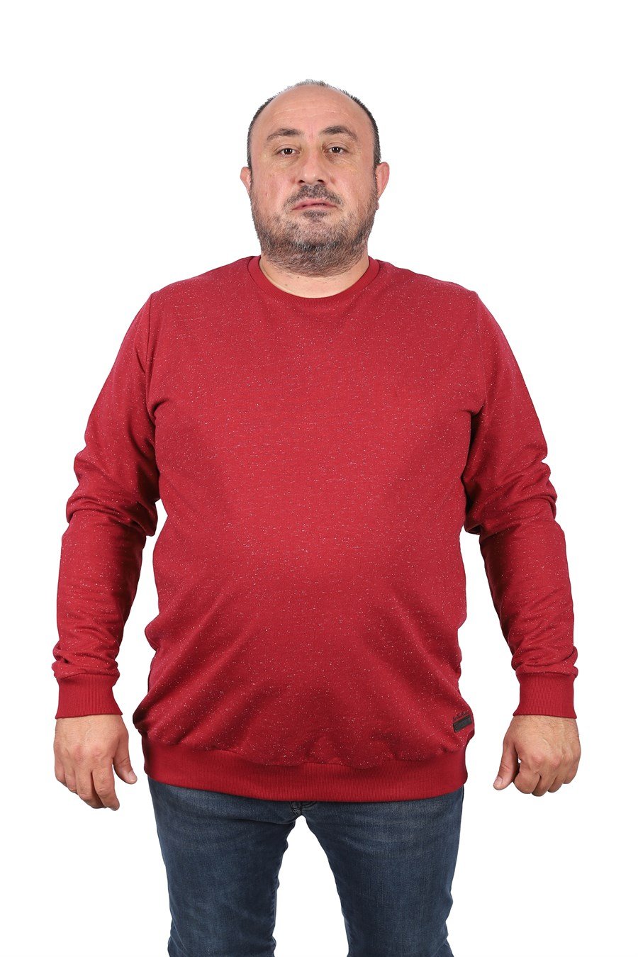 голема блуза со кружна јака цревна (бордо) боја 3xl 4xl 5xl 6xl 7xl 8xl 9xl предна страна