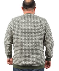 Кружно деколте блуза со зелен дезен предна страна 3xl 4xl 6xl 6xl 7xl 8xl