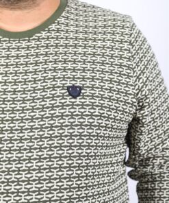 Кружно деколте блуза со зелен дезен предна страна 3xl 4xl 6xl 6xl 7xl 8xl