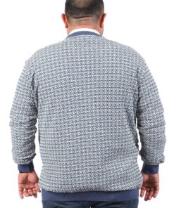 џемпер со копчиња 3xl 4xl 5xl 6xl 7xl 8xl син задна страна