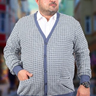 џемпер со копчиња 3xl 4xl 5xl 6xl 7xl 8xl син предна страна