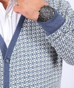 џемпер со копчиња 3xl 4xl 5xl 6xl 7xl 8xl син зголемен околу врат