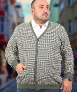 џемпер со копчиња 3xl 4xl 5xl 6xl 7xl 8xl зелен предна страна