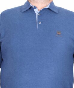 блуза со поло јака сина 3xl 4xl 5xl 6xl 7xl 8xl зголемено околу врат