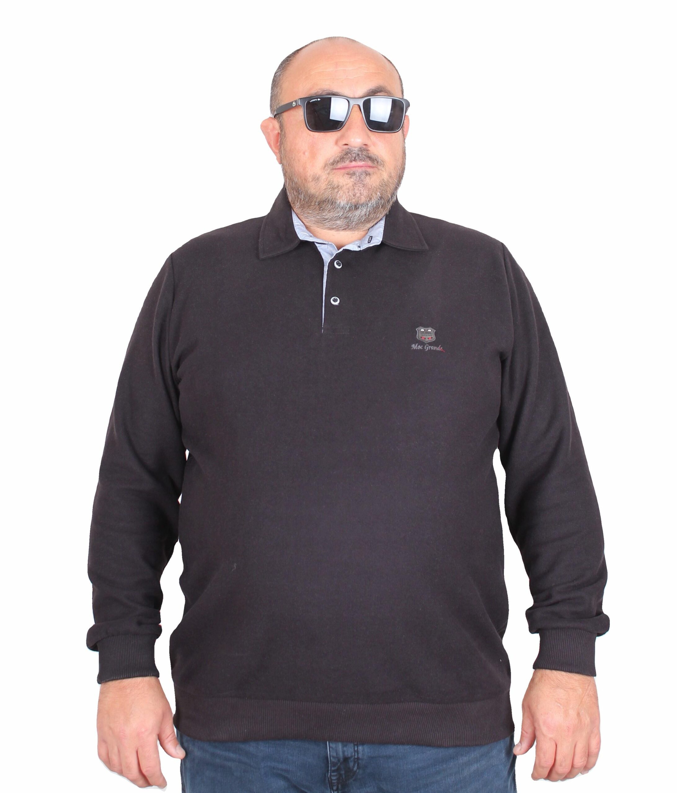 блуза со поло јака црна 3xl 4xl 5xl 6xl 7xl 8xl предна страна
