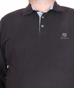 блуза со поло јака црна 3xl 4xl 5xl 6xl 7xl 8xl зголемено околу врат