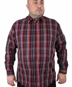 Карирана бордо кошула