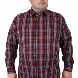 Карирана бордо кошула