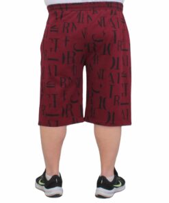 Алтернативен поглед на 3/4 Капри шорцеви со дезен на букви - бордо