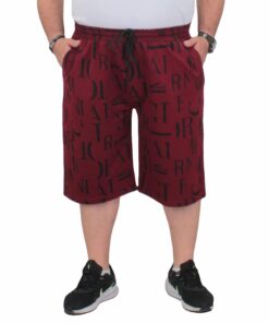 3/4 Капри шорцеви со дезен на букви - бордо