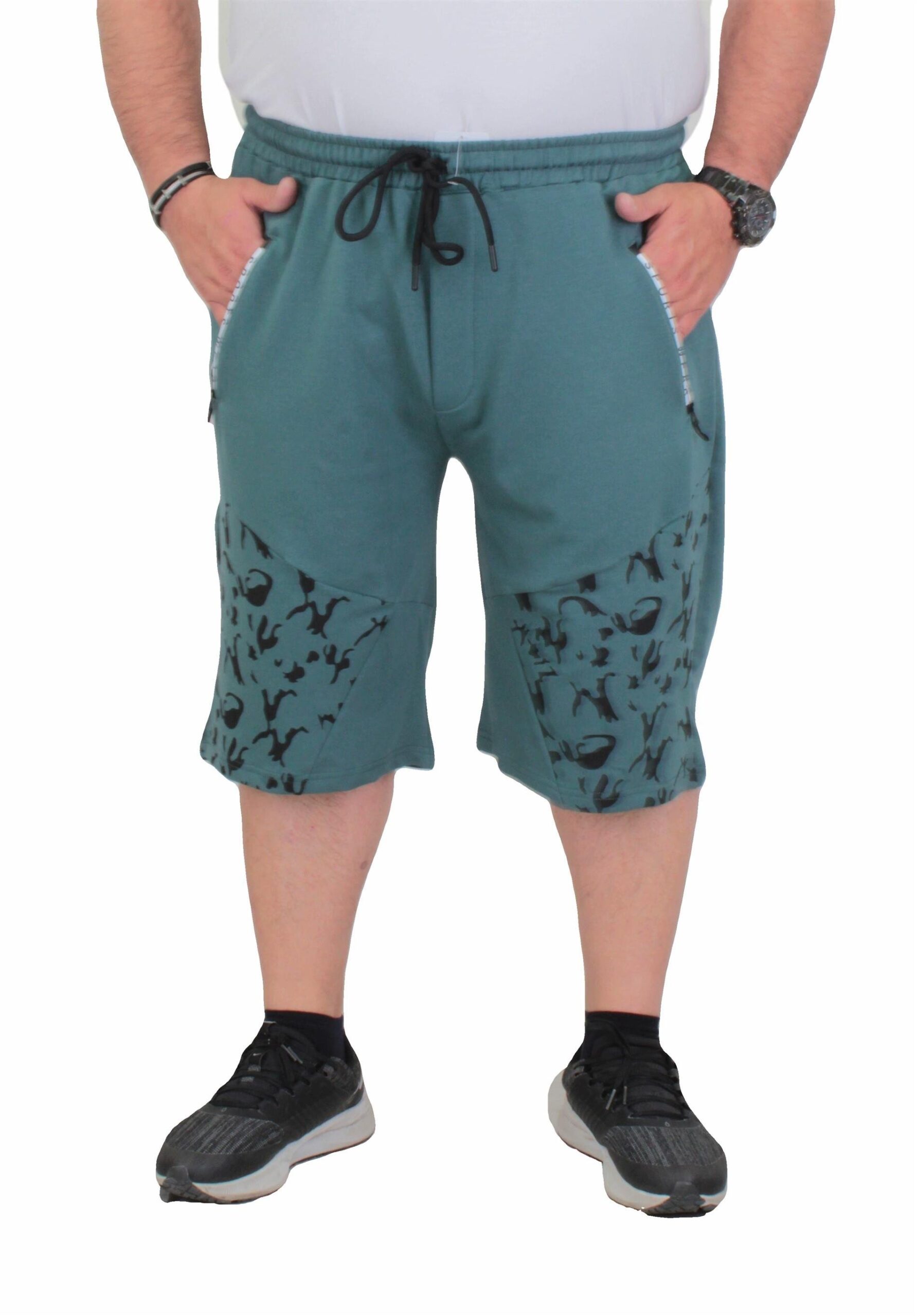 3/4 Капри шорцеви со камуфлажен дезен - зелени