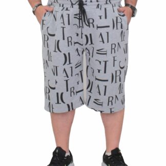 3/4 Капри шорцеви со дезен на букви - сиви