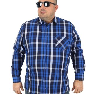 Карирана голема сина кошула