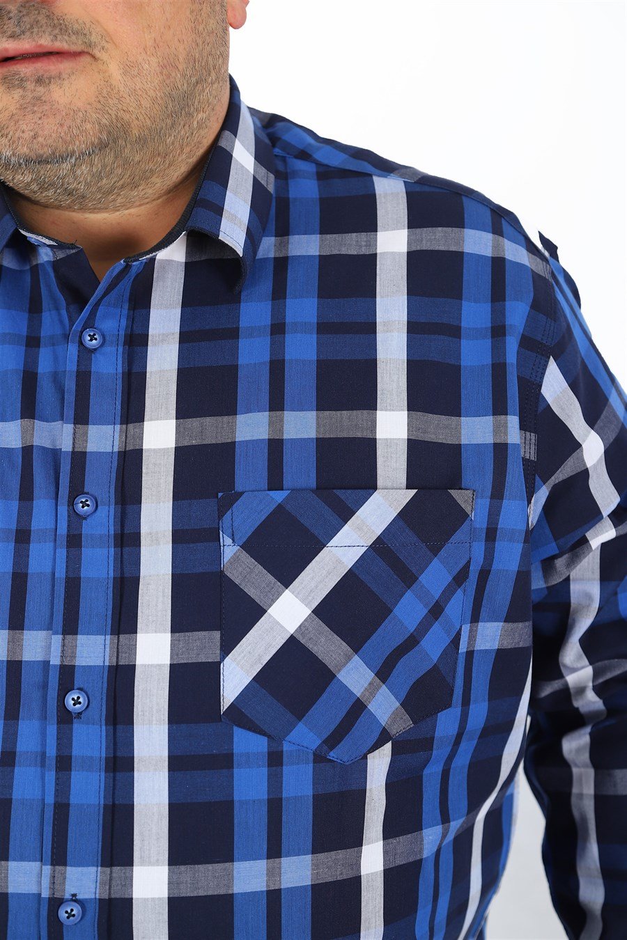 Карирана голема сина кошула - Image 3