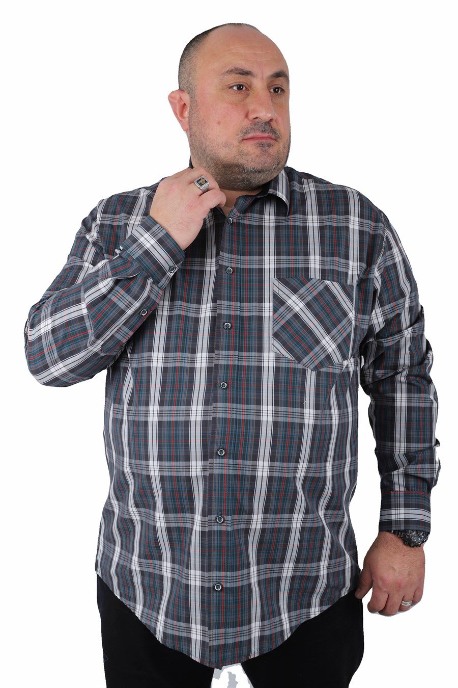 Карирана темно зелена кошула