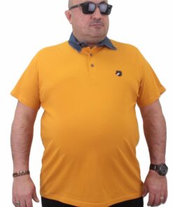 Поло маица жолта деним јака