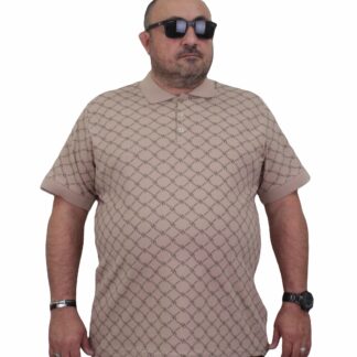 Поло маица бејж со квадрати