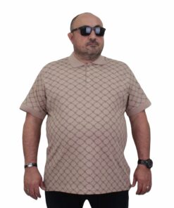 Поло маица бејж со квадрати