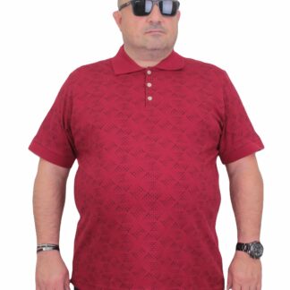 Поло маица бордо со триаголен дезен