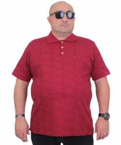 Поло маица бордо со триаголен дезен