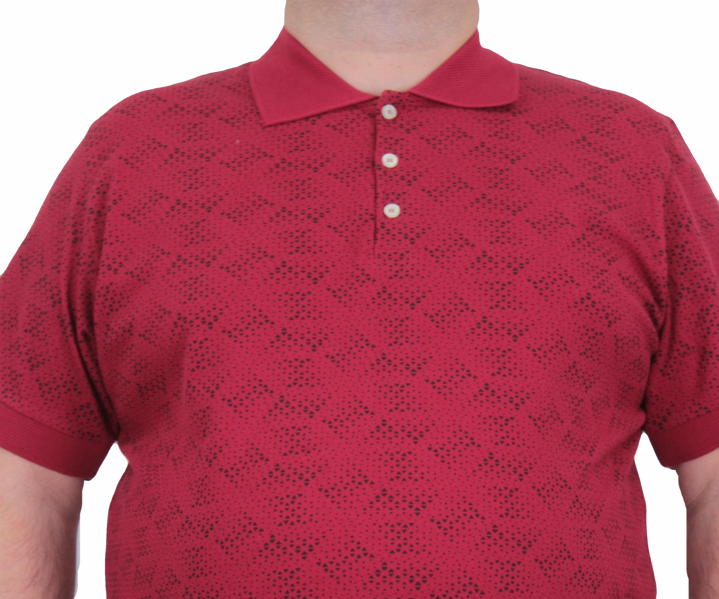 Поло маица бордо со триаголен дезен - Image 3