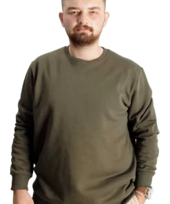 маслинесто зелена блуза со долги ракави во големини од 8xl 9xl 10xl предна страна