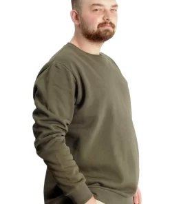 маслинесто зелена блуза со долги ракави во големини од 8xl 9xl 10xl странично лево