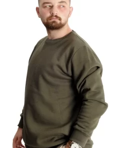 маслинесто зелена блуза со долги ракави во големини од 8xl 9xl 10xl странично десно