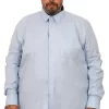 Голема еднобојна светло сина кошула 3XL 4XL 5XL 6XL 7XL предна страна
