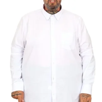 Голема еднобојна бела кошула 3XL 4XL 5XL 6XL 7XL предна страна