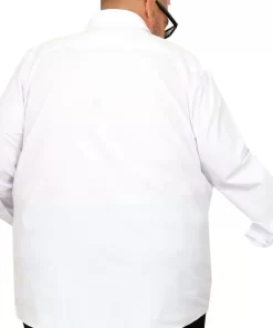 Голема еднобојна бела кошула 3XL 4XL 5XL 6XL 7XL задна страна