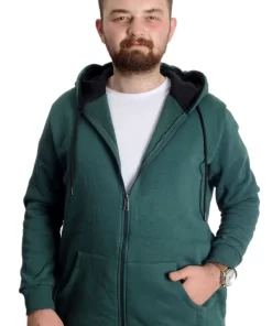 зелен голем машки дуксер во големини од 8XL 9XL 10XL предна страна