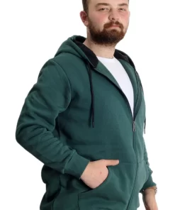 зелен голем машки дуксер во големини од 8XL 9XL 10XL странично десно