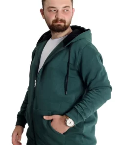 зелен голем машки дуксер во големини од 8XL 9XL 10XL странично лево