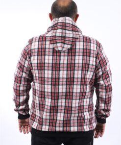 бордо дуксер со патент дрвосечачки во големи големини од 4xl 5xl 6xl 7xl 8xl 9xl 10xl задна страна