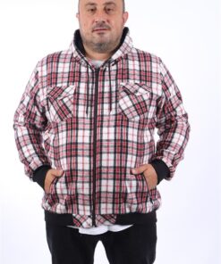 бордо дуксер со патент дрвосечачки во големи големини од 4xl 5xl 6xl 7xl 8xl 9xl 10xl предна страна заптелтан патент