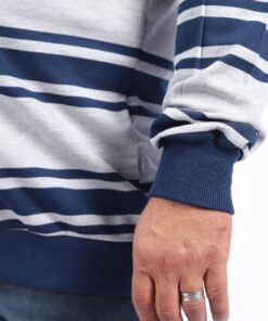 Машка морнарска поло блуза сива во големини од 4XL 5XL 6XL 7XL 8XL 9XL 10XL странична страна