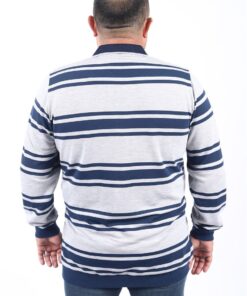 Машка морнарска поло блуза сива во големини од 4XL 5XL 6XL 7XL 8XL 9XL 10XL задна страна