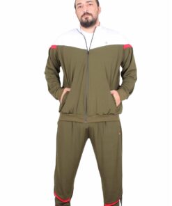 голема комплет зелена тренерка интерлок со лика во големини од 3xl 4xl 5xl 6xl 7xl 8xl предна страна