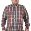 голема карирарна кафеава кошула во големини од 3XL 4XL 5XL 6XL 7XL 8XL 9XL предна страна