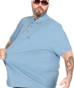 поло маица во големини од 4xl 5xl 6xl 7xl 8xl 9xl 10xl поло памучна маица странично затеганта - светло сина