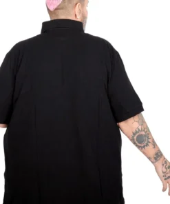 поло маица во големини од 4xl 5xl 6xl 7xl 8xl 9xl 10xl поло памучна маица задна страна - црна