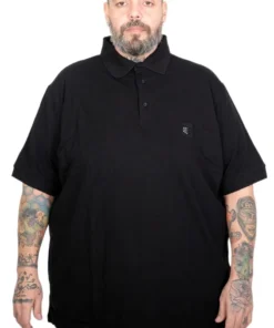 поло маица во големини од 4xl 5xl 6xl 7xl 8xl 9xl 10xl поло памучна маица предна страна - црна