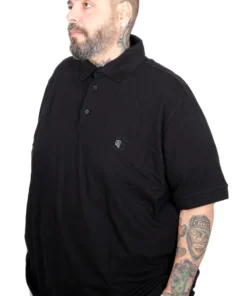 поло маица во големини од 4xl 5xl 6xl 7xl 8xl 9xl 10xl поло памучна маица странична страна - црна